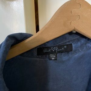 Velvet heart button up shirt